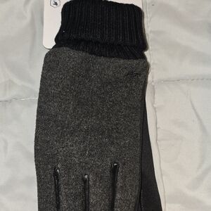 Dockers by Levis Men's Medium Black Gray Knit Gloves Touchscreen Insulatrd NWT